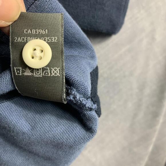 NWT Denver Hayes Mens Size L Navy Blue Striped Long Sleeve Polo Shirt Modern Fit - Picture 8 of 10